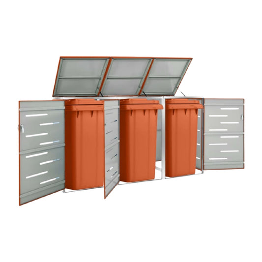 Bac à ordures extérieur avec couvercle en plastique pour jardin - 90 x 40 x 90