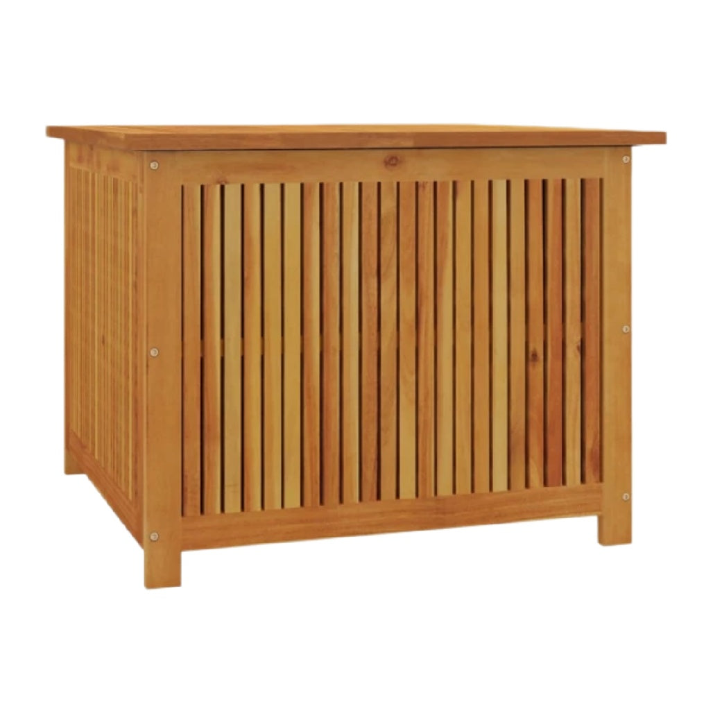Coffre de rangement en bois de teck pour terrasse - 80 x 80 x 60