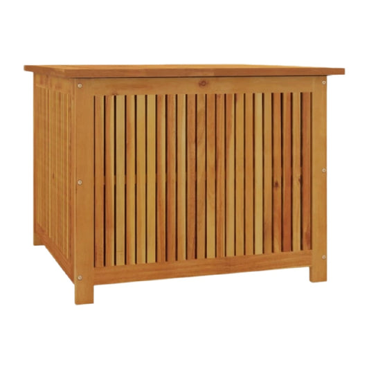 Coffre de rangement en bois de teck pour terrasse - 80 x 80 x 60