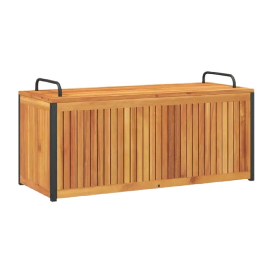 Coffre de rangement en bois avec couvercle et poignées pour extérieur - 120 x 50 x 60